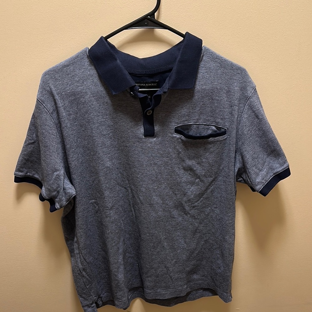 Men's Blue micro stripe Polo Shirt